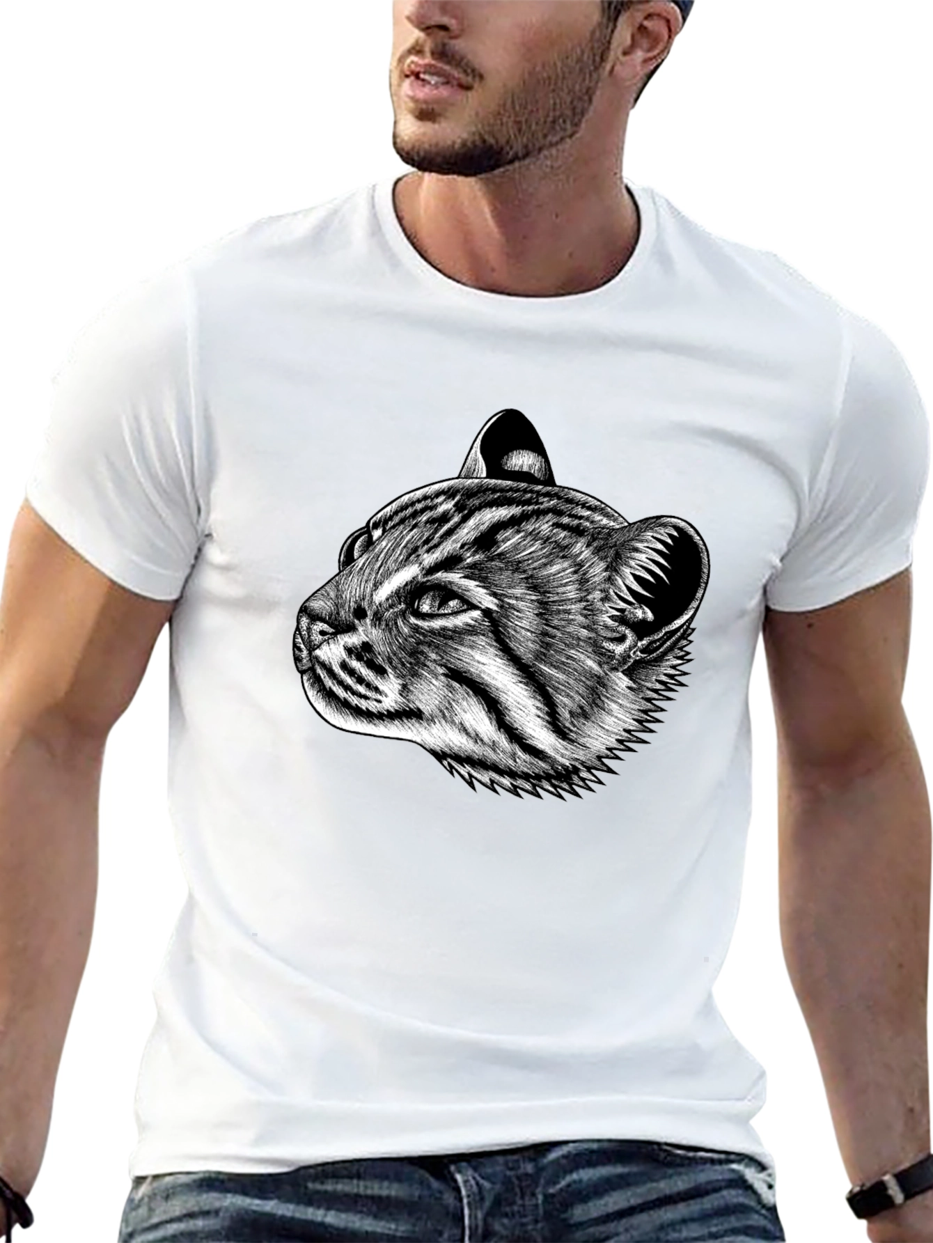 Cat Portrait Graphic T-Shirt