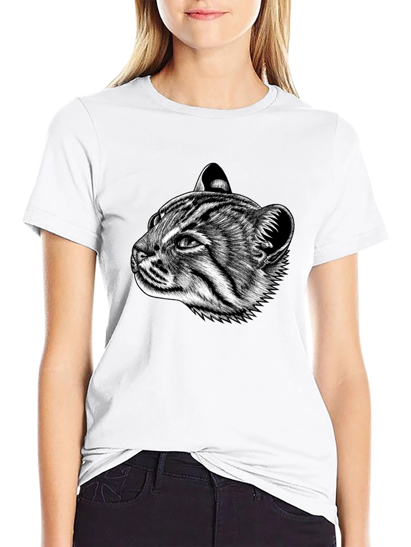 Cat Portrait Graphic T-Shirt