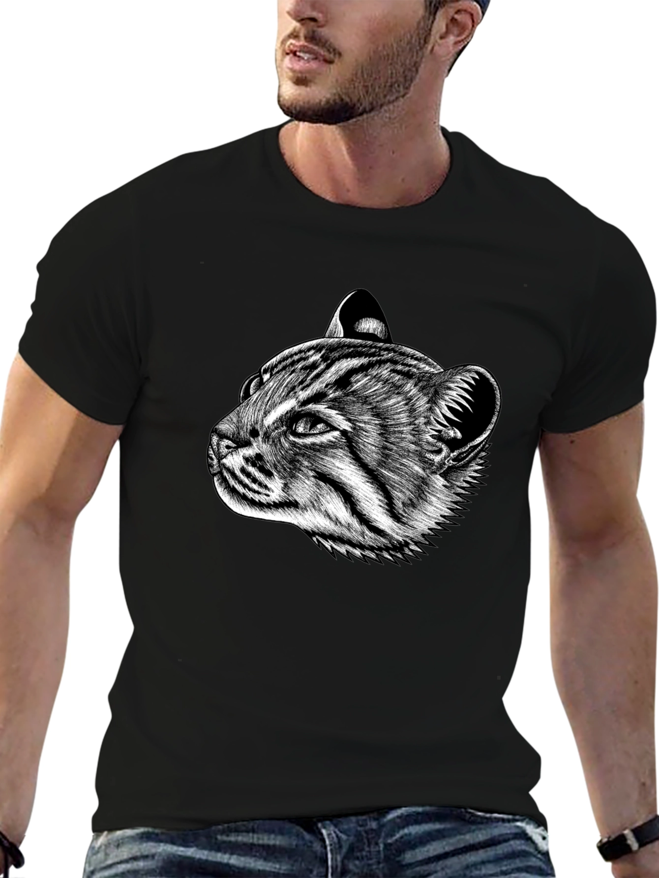 Cat Portrait Graphic T-Shirt