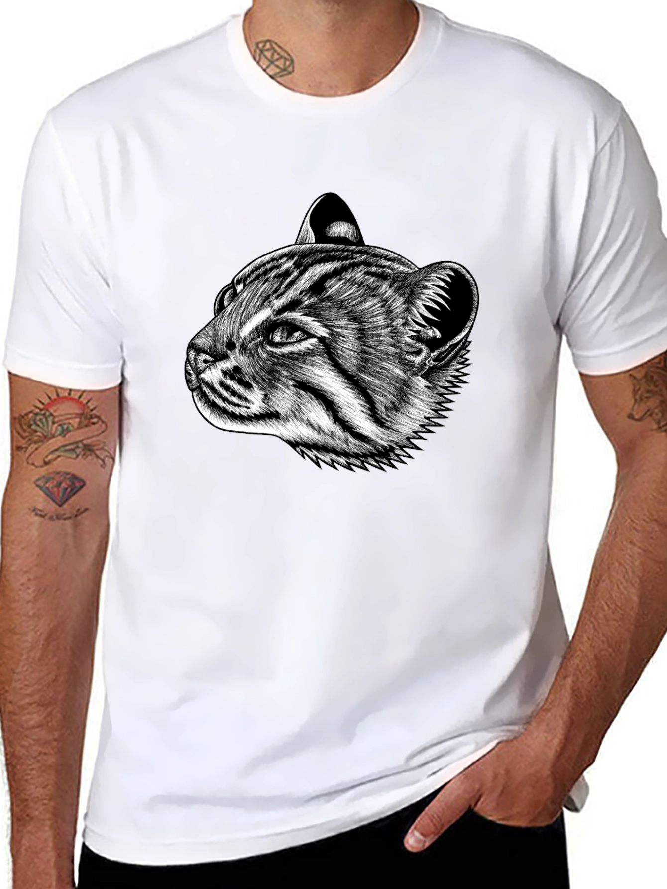 Cat Portrait Graphic T-Shirt
