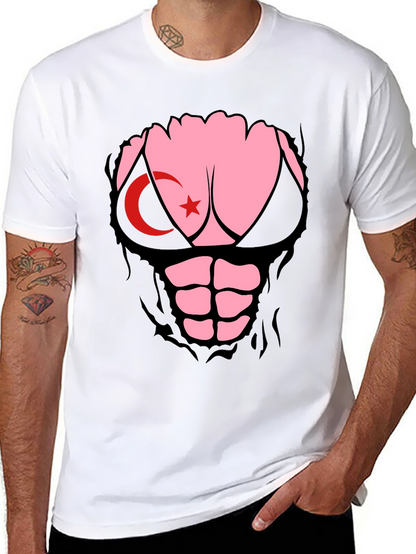 Funny Turkey Flag Ripped Muscle T-Shirt
