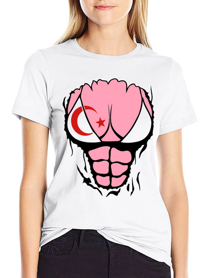 Funny Turkey Flag Ripped Muscle T-Shirt