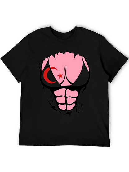 Funny Turkey Flag Ripped Muscle T-Shirt