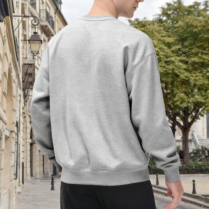 Crewneck Sweatshirt with FTX "We Are Managing Risk" 2025 Graphic - Casual Oversized Long-Sleeve Pullover, Statement Top for Men