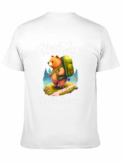 Find Joy Bear Graphic Tee - Hiking Adventure Shirt