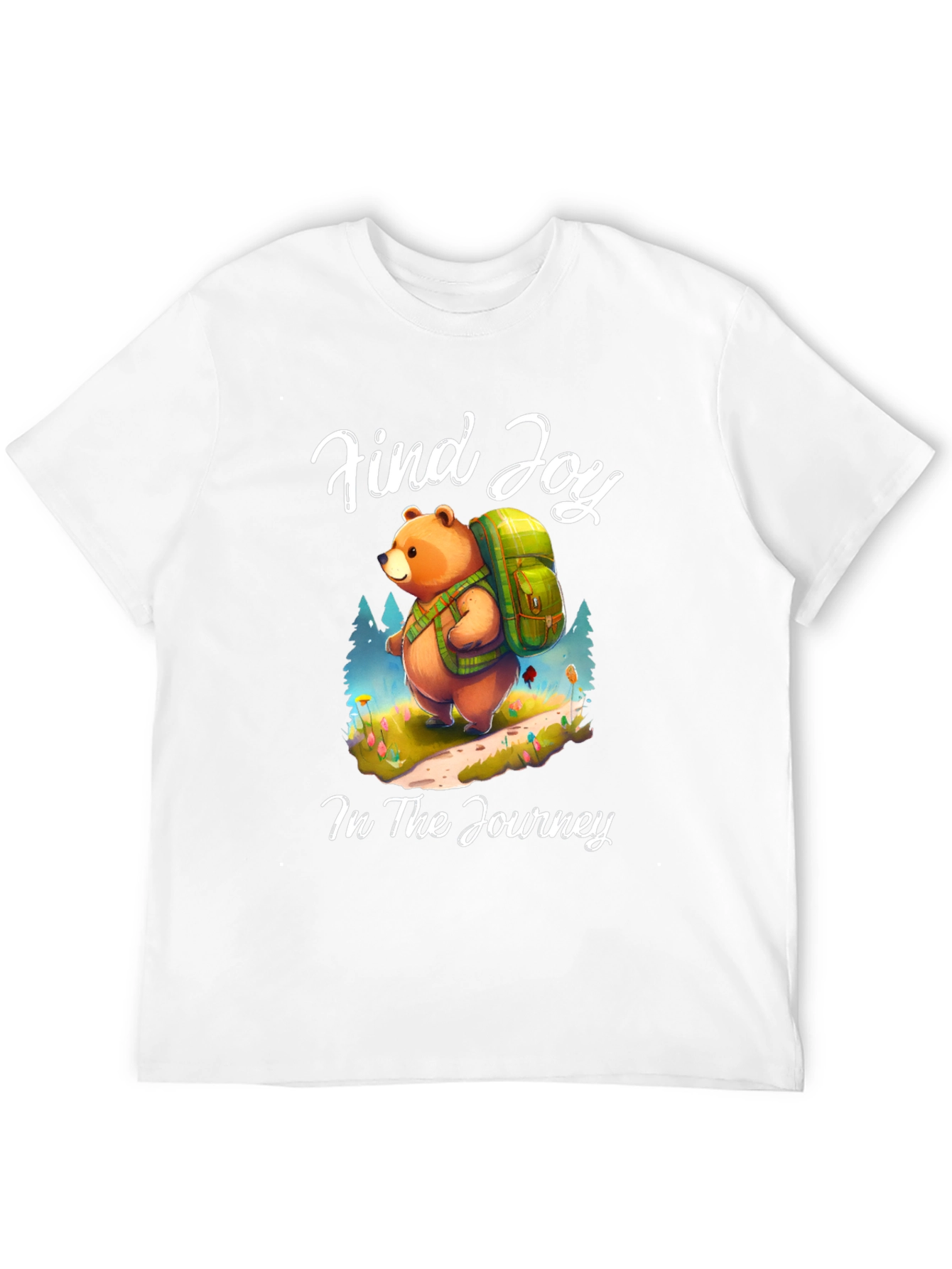 Find Joy Bear Graphic Tee - Hiking Adventure Shirt