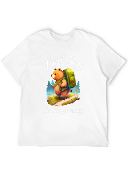 Find Joy Bear Graphic Tee - Hiking Adventure Shirt