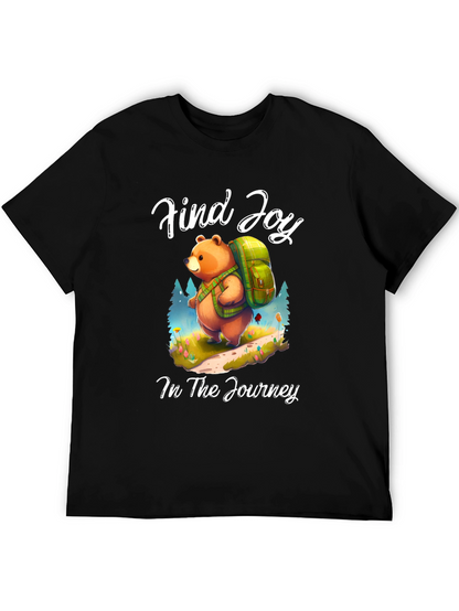 Find Joy Bear Graphic Tee - Hiking Adventure Shirt