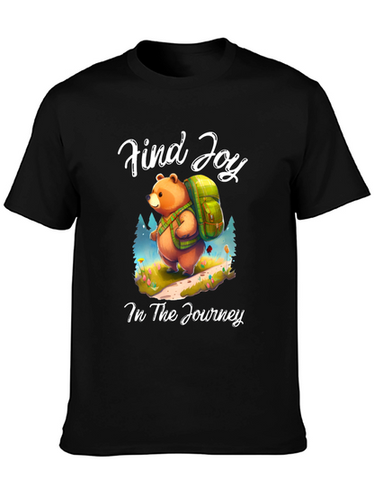 Find Joy Bear Graphic Tee - Hiking Adventure Shirt