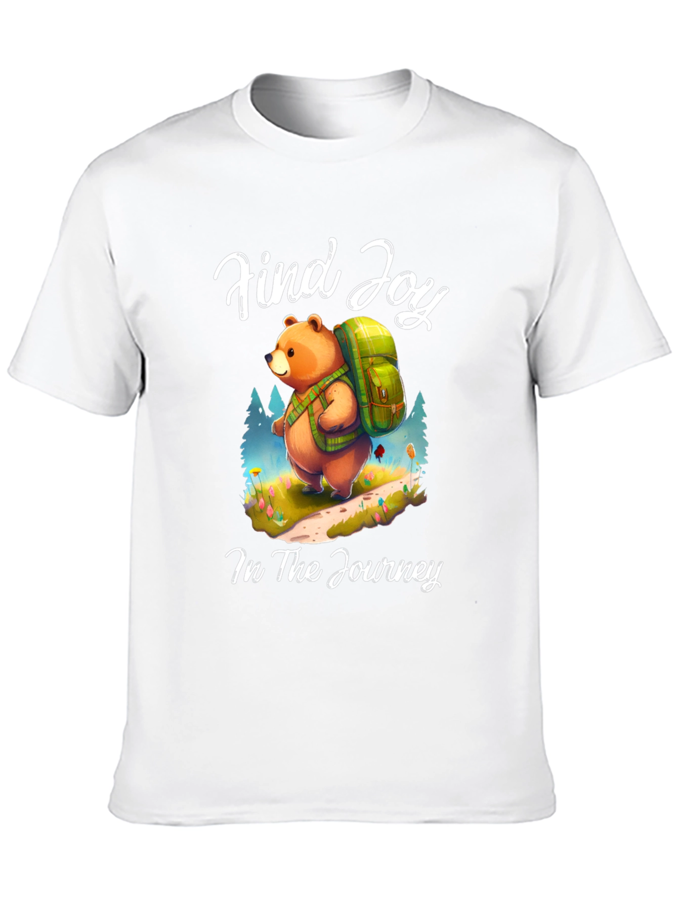 Find Joy Bear Graphic Tee - Hiking Adventure Shirt
