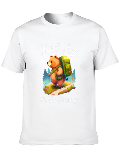 Find Joy Bear Graphic Tee - Hiking Adventure Shirt