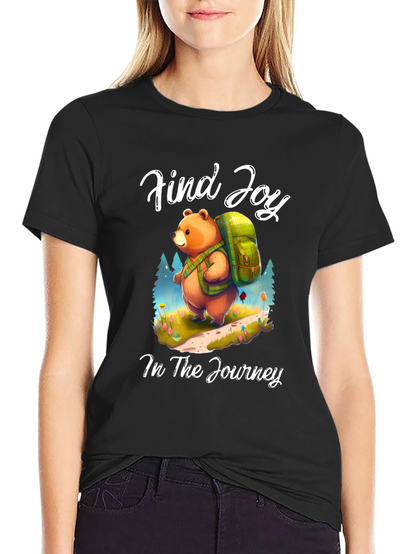 Find Joy Bear Graphic Tee - Hiking Adventure Shirt