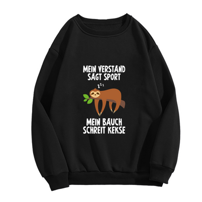 Sloth German Funny Crewneck Sweatshirt - Cute Animal Humor Pullover