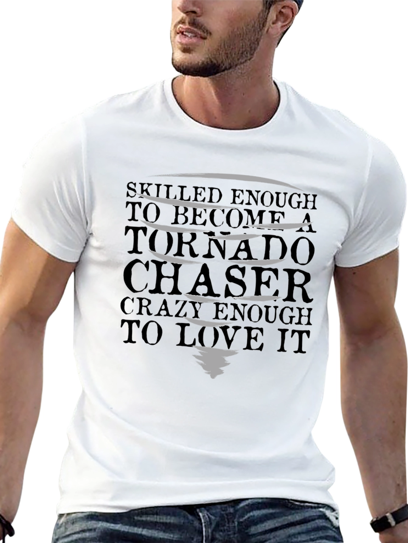 Tornado Chaser Graphic Tee - Black Cotton T-Shirt