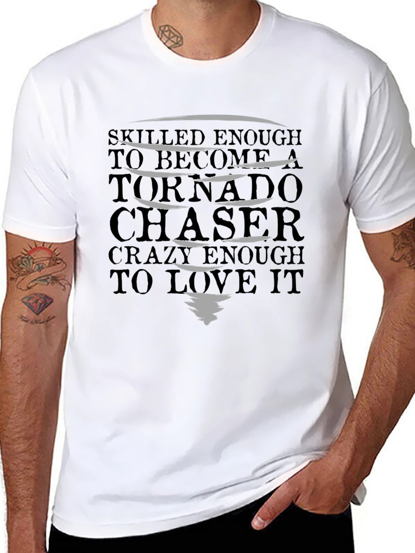 Tornado Chaser Graphic Tee - Black Cotton T-Shirt