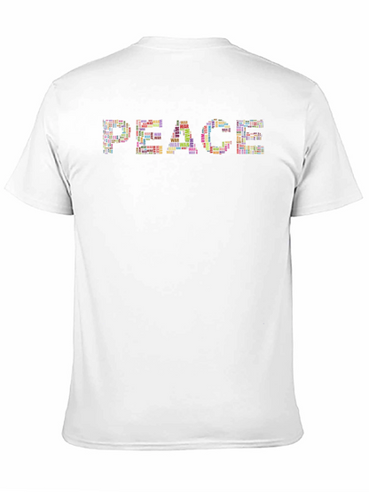 Peace Word Art Graphic Tee - Black Cotton