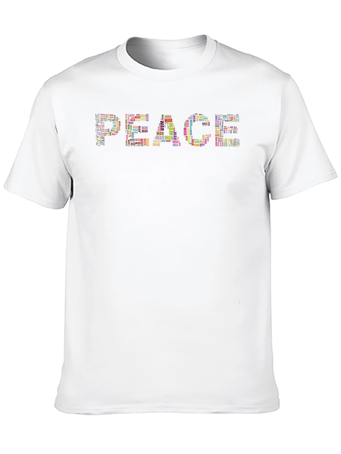 Peace Word Art Graphic Tee - Black Cotton