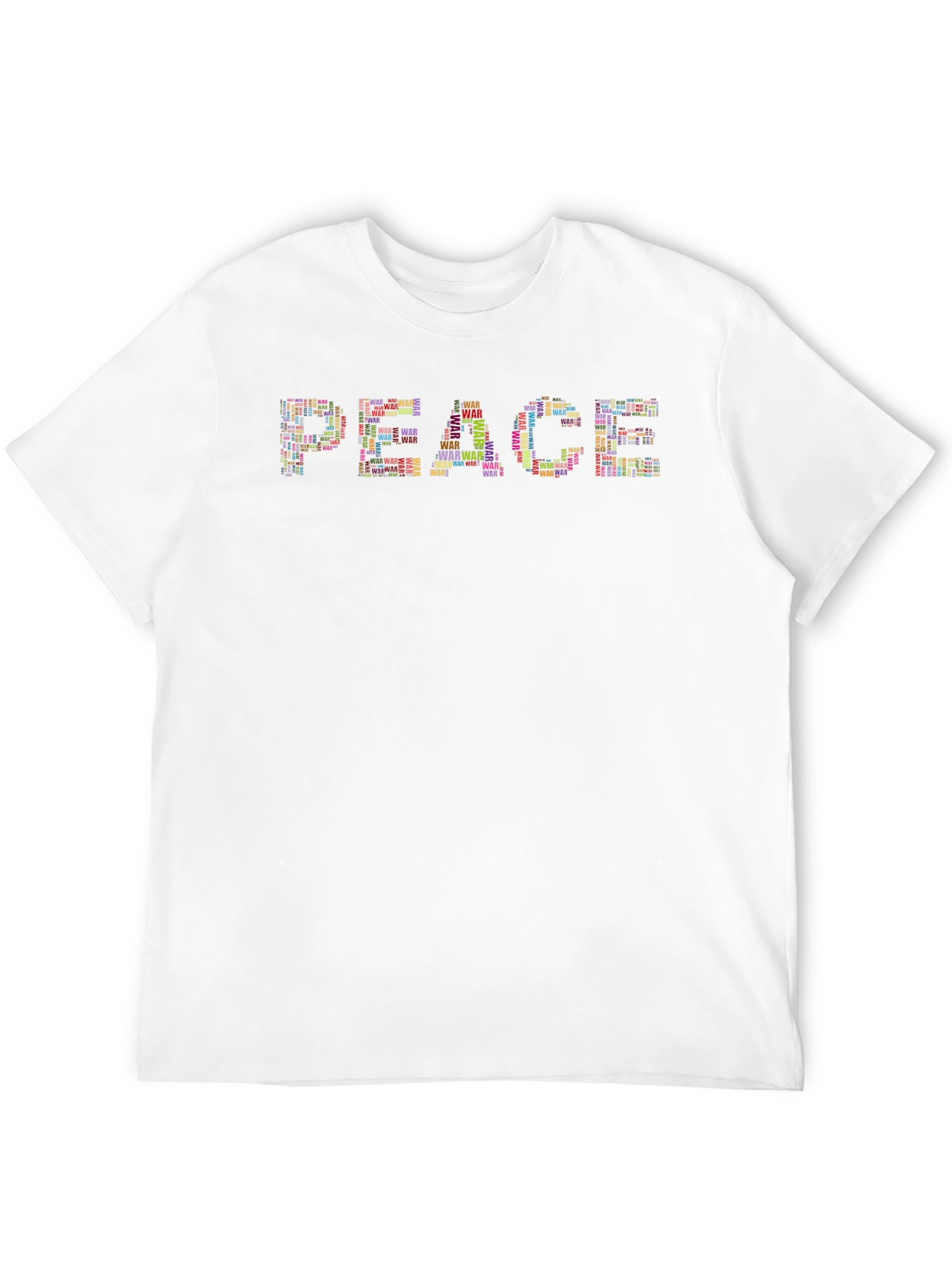 Peace Word Art Graphic Tee - Black Cotton