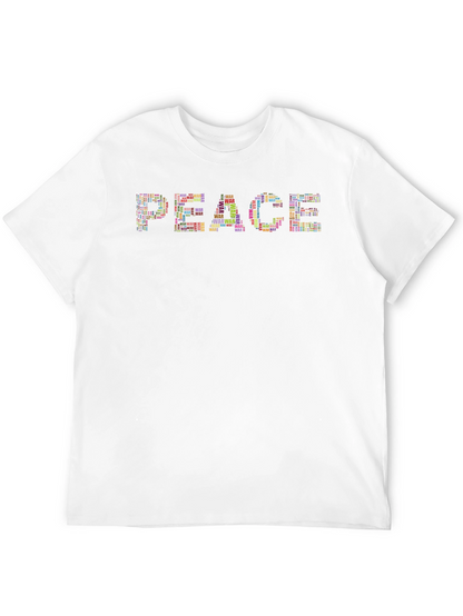 Peace Word Art Graphic Tee - Black Cotton