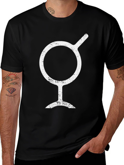 Unique Symbol Graphic Black T-Shirt