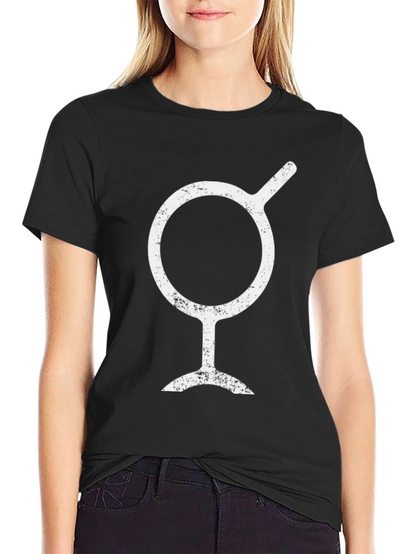 Unique Symbol Graphic Black T-Shirt
