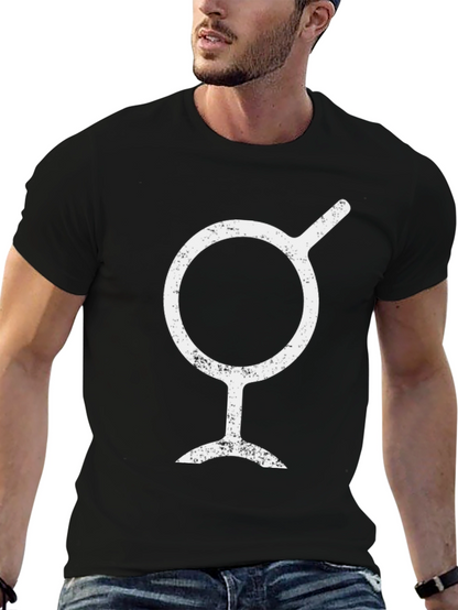Unique Symbol Graphic Black T-Shirt