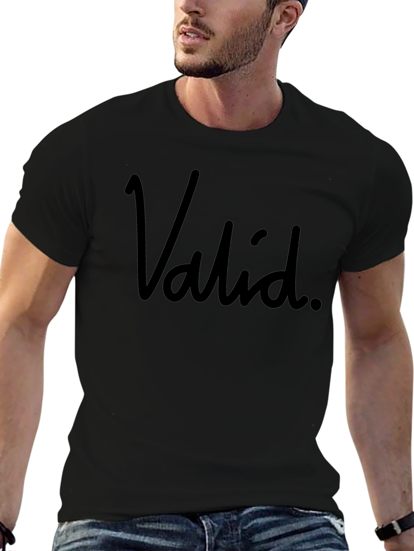 Valid Black Graphic T-Shirt - Stylish & Comfortable