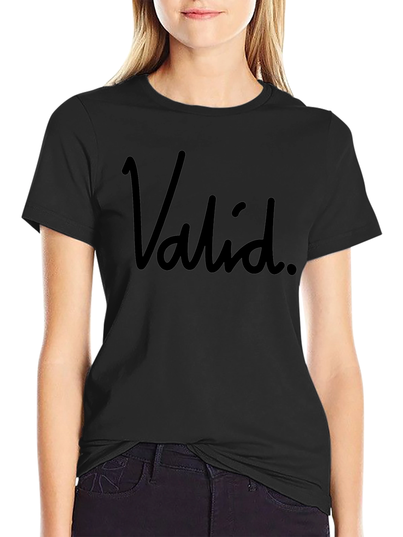 Valid Black Graphic T-Shirt - Stylish & Comfortable