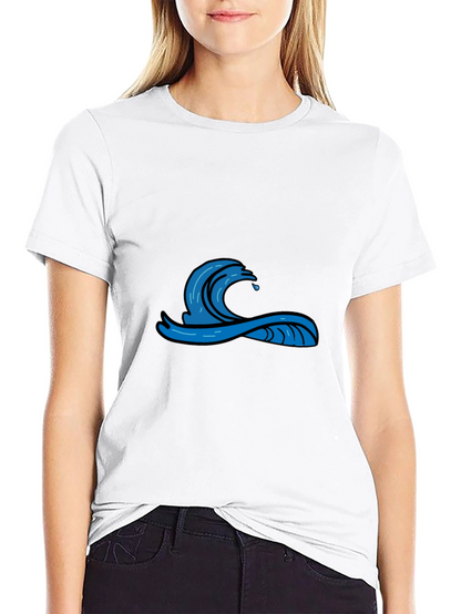 Mens Black Graphic Tee - Wave Design