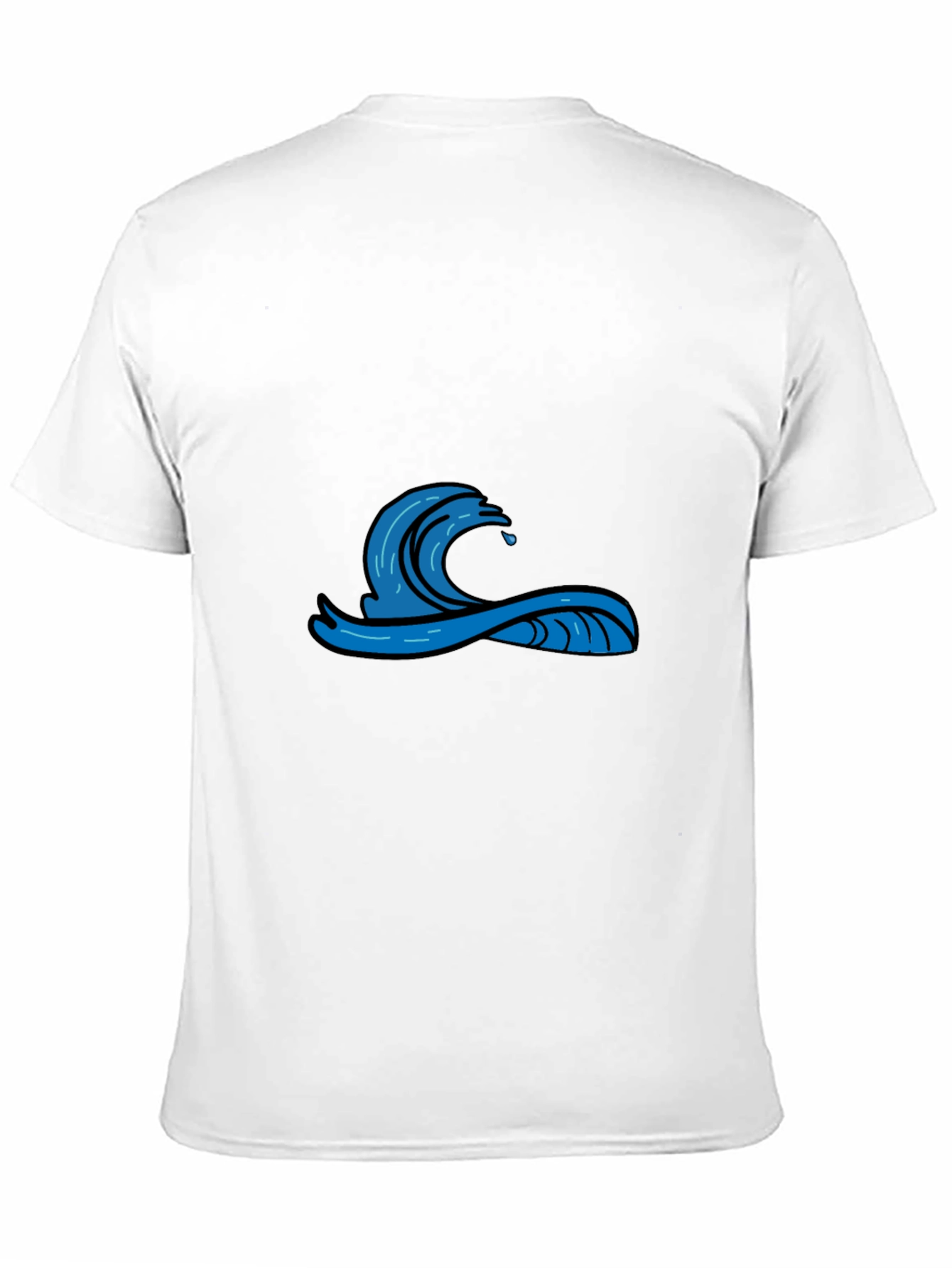 Mens Black Graphic Tee - Wave Design
