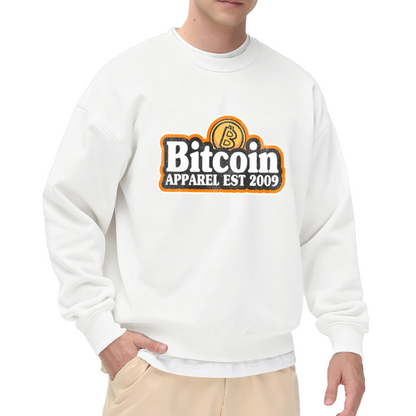 Bitcoin Apparel EST 2009 Crewneck Sweatshirt - Crypto Currency Retro Logo Pullover
