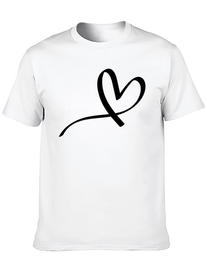 Minimalist Heart Graphic Black T-Shirt
