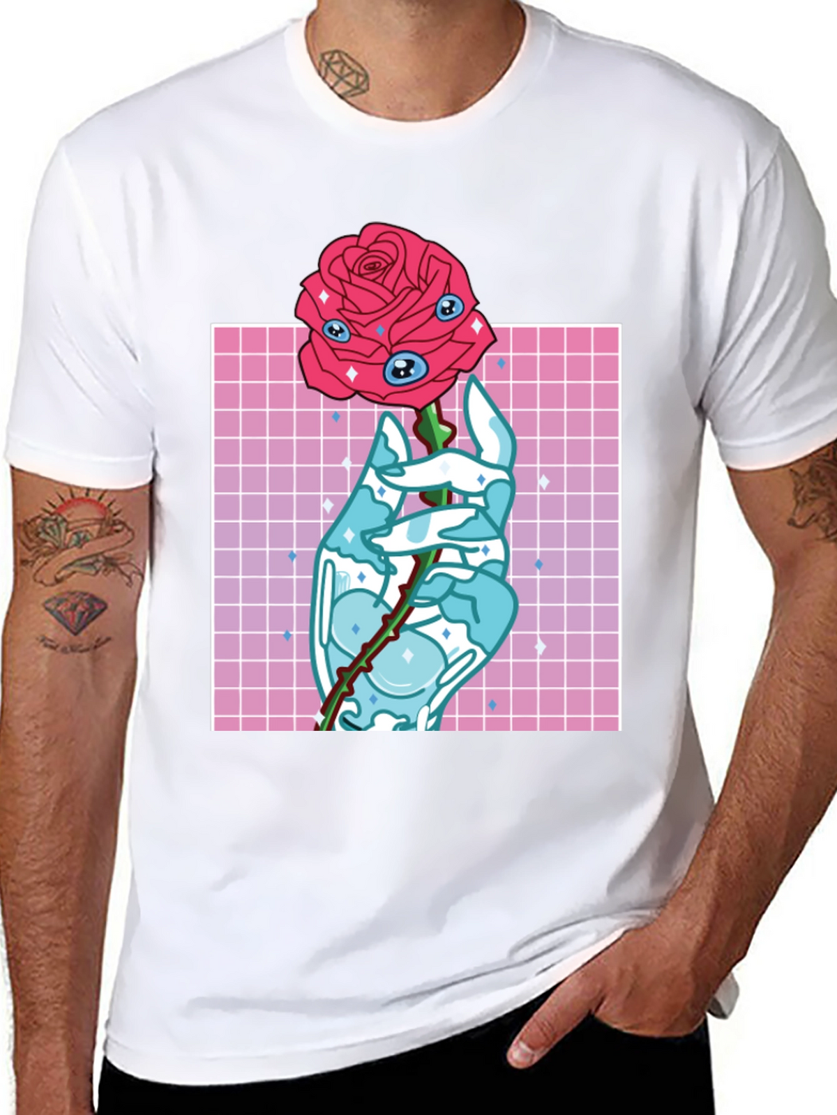 Eye Rose Graphic Tee - Modern Aesthetic T-Shirt