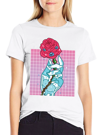 Eye Rose Graphic Tee - Modern Aesthetic T-Shirt