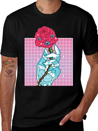 Eye Rose Graphic Tee - Modern Aesthetic T-Shirt