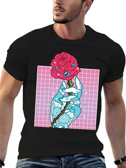 Eye Rose Graphic Tee - Modern Aesthetic T-Shirt
