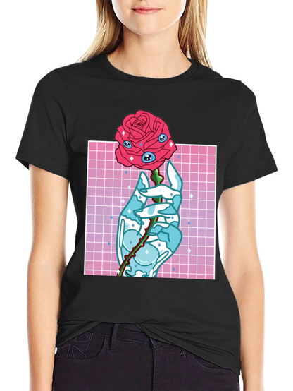 Eye Rose Graphic Tee - Modern Aesthetic T-Shirt