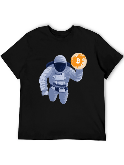 Bitcoin Astronaut Graphic T-Shirt - Crypto Moon Landing!