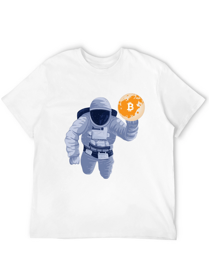 Bitcoin Astronaut Graphic T-Shirt - Crypto Moon Landing!