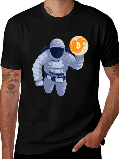 Bitcoin Astronaut Graphic T-Shirt - Crypto Moon Landing!