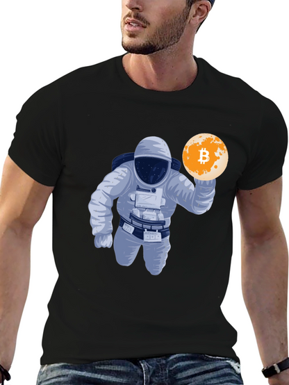 Bitcoin Astronaut Graphic T-Shirt - Crypto Moon Landing!