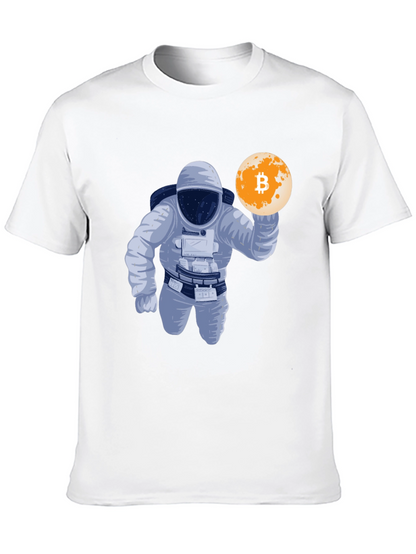 Bitcoin Astronaut Graphic T-Shirt - Crypto Moon Landing!