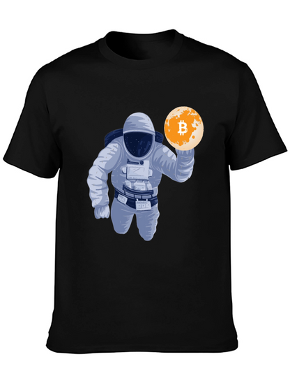 Bitcoin Astronaut Graphic T-Shirt - Crypto Moon Landing!