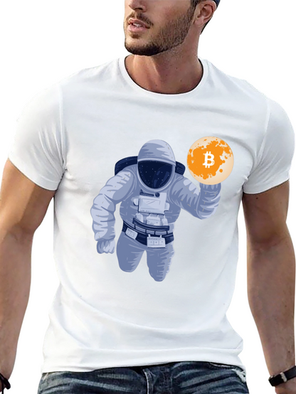 Bitcoin Astronaut Graphic T-Shirt - Crypto Moon Landing!