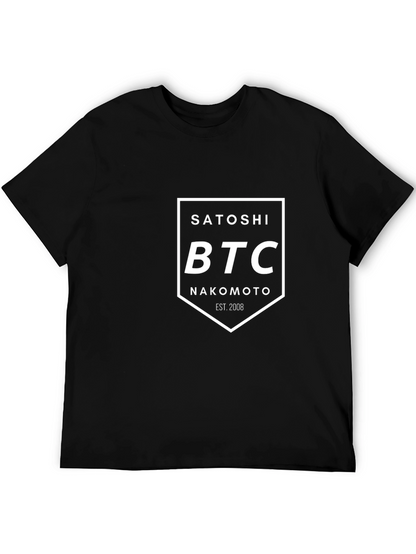 Satoshi Nakamoto BTC Black T-Shirt - Crypto Fan Apparel