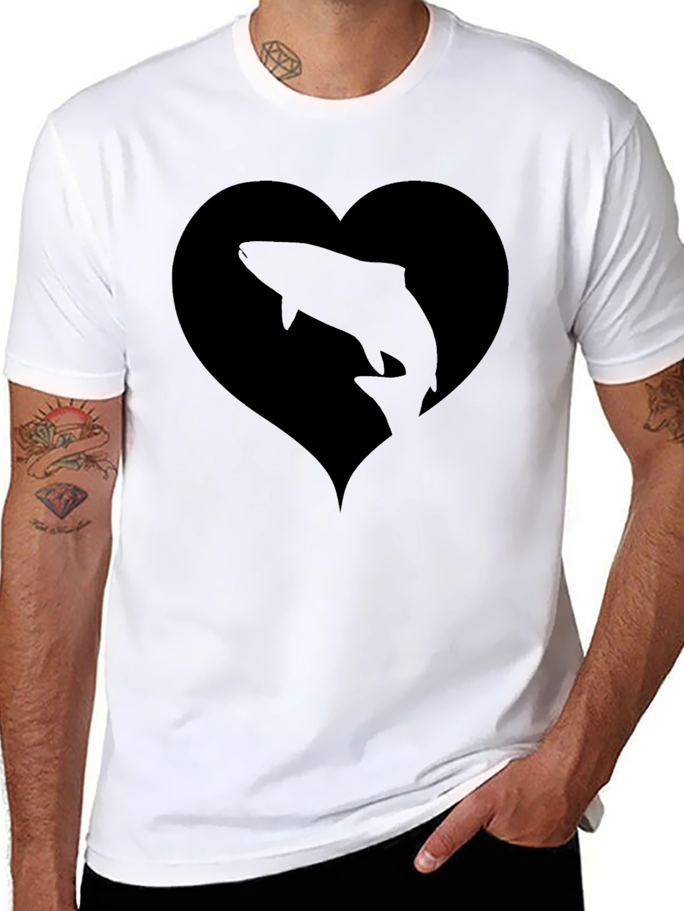 Black Fish Heart T-Shirt