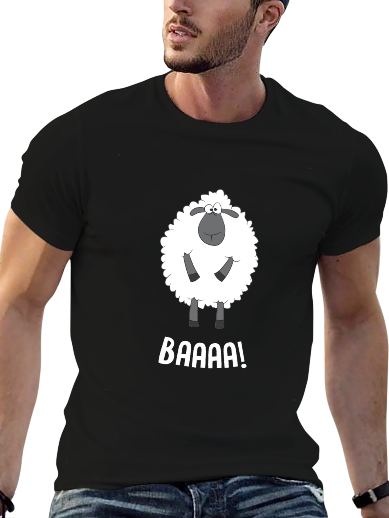 Funny Sheep BAAAA! Black T-Shirt