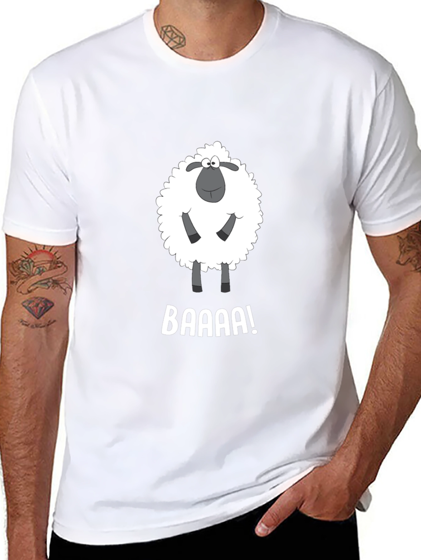 Funny Sheep BAAAA! Black T-Shirt