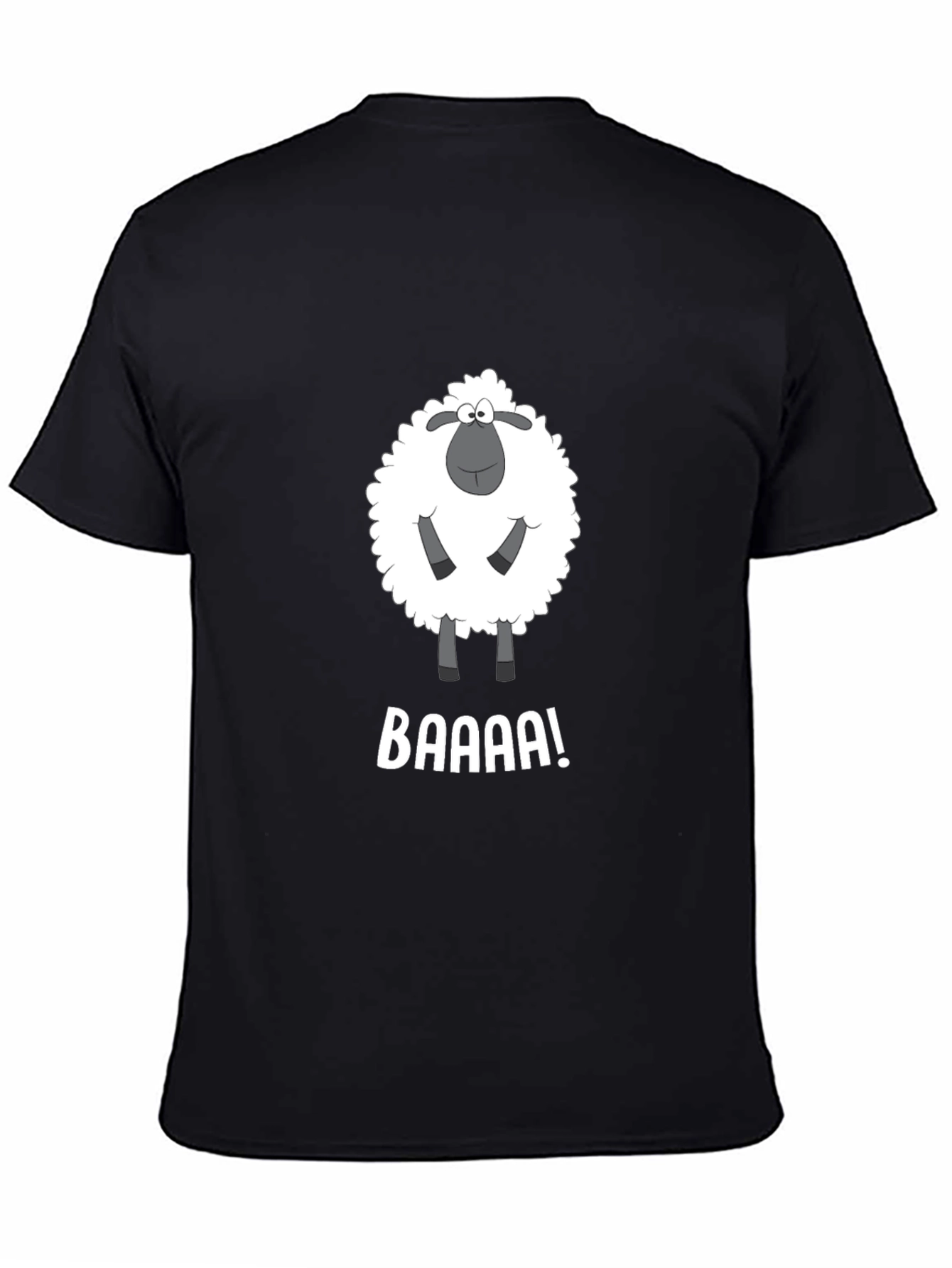 Funny Sheep BAAAA! Black T-Shirt
