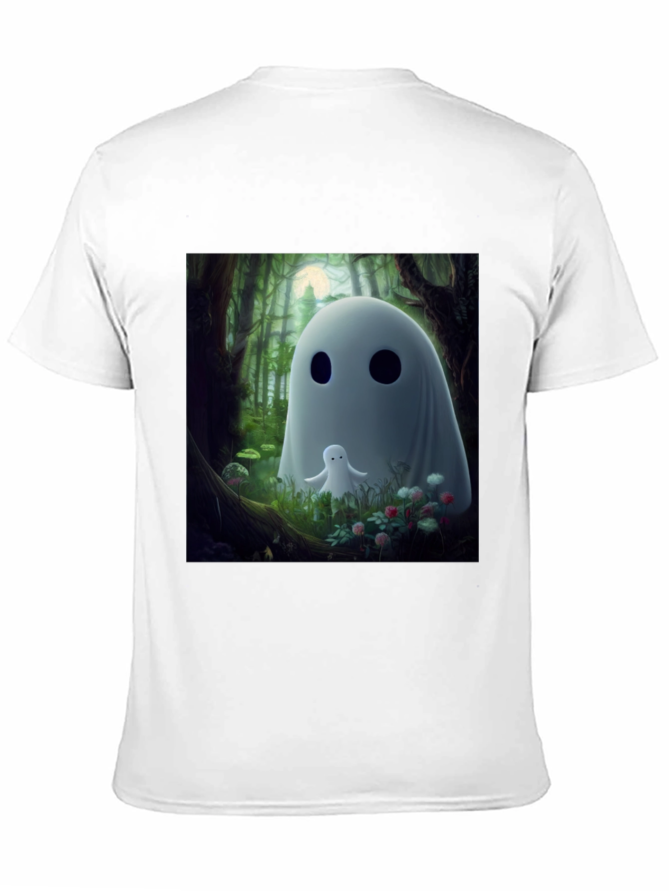 Cute Ghost Graphic Black T-Shirt